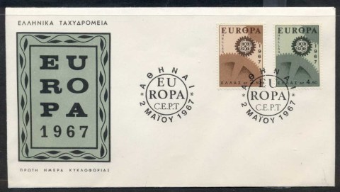 Greece-1967-Europa-Cogwheels-FDC