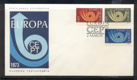 Greece-1973-Europa-Posthorn-Arrow-FDC