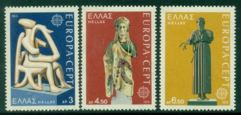 Greece-1974-EUROPA-Stamps-Sculptures-MUH