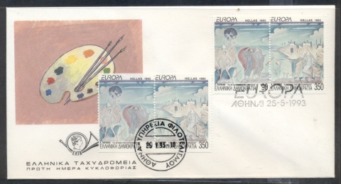 Greece-1993-Europa-Modern-Art-booklet-pr-FDC