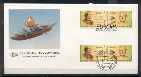 Greece-1994-Europa-Scientific-Discoveries-booklet-pr-FDC