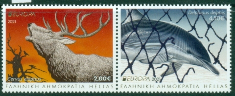 Greece-2021-EUROPA-Stamps-Endangered-National-Wildlife-MUH Greece-2021-EUROPA-Stamps-Endangered-National-Wildlife-MUH
