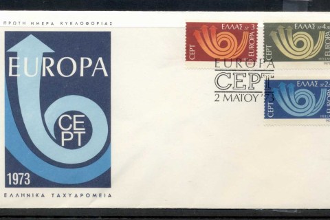 Greece-1973-Europa-Posthorn-Arrow-FDC
