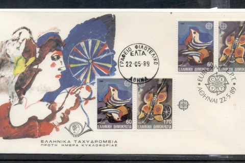Greece-1989-Europa-Childrens-Play-booklet-FDC