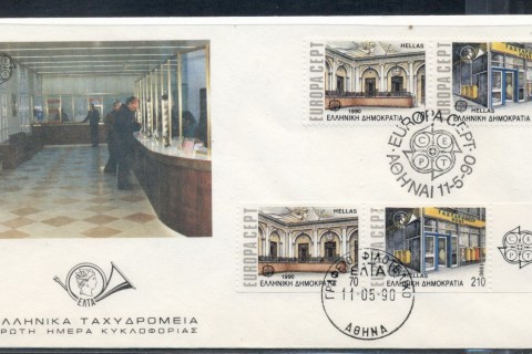 Greece-1990-Europa-Post-Offices-booklet-FDC