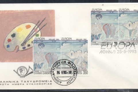 Greece-1993-Europa-Modern-Art-booklet-pr-FDC