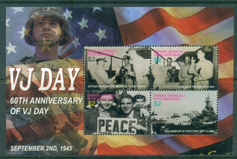 Grenada-Carriacou-Petite-Martinique-2005-VJ-Day-WWII-60th-Anniversary-MS-MUH