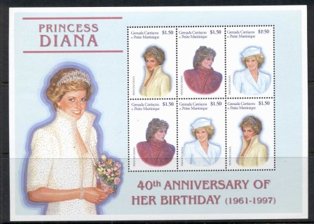 Grenada-Carriacou-Petite-Maryinique-2001-Princess-Diana-40th-Birth-Anniversary-MS-MUH