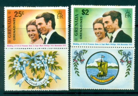 Grenada-Grenadines-1973-Royal-Wedding-Princess-Anne-label-MUH-Lot30237