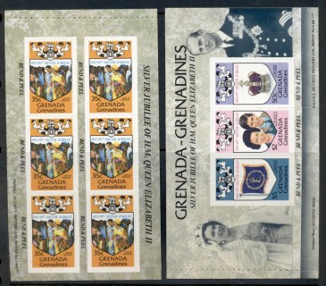 Grenada-Grenadines-1977-QEII-Silver-Jubilee-2xPS-booklet-panes-MUH