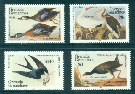 Grenada-Grenadines-1985-Audubon-Birds-MUH