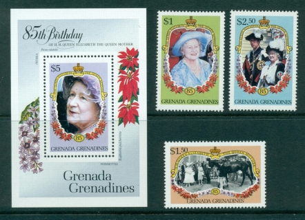 Grenada-Grenadines-1985-Queen-Mother-85th-Birthday-MS-MUH-Lot30241