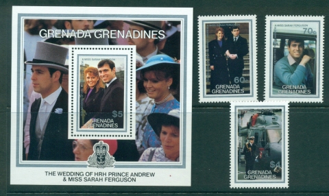 Grenada-Grenadines-1986-Andrew-Sarah-Wedding-MS-MUH-Lot30245