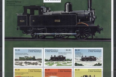 Grenada-Carriacou-Petite-Martinique-1999-Wonderful-Trains-of-the-World-MS-MUH