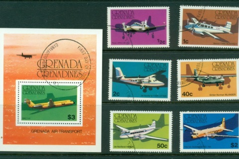 Grenada-Grenadines-1976-Airplanes-MS-CTO