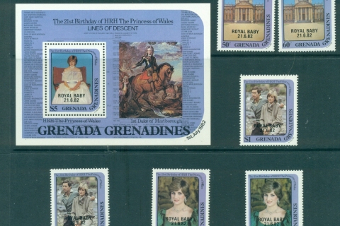 Grenada-Grenadines-1982-Princess-Diana-21st-Birthday-Royal-Baby-Opt-MS-MUH-Lot30240