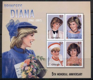 Grenada-2003 Princess Diana in Memoriam 5th Anniv. Sheetlet