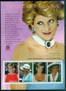 Grenada-2007 Princess Diana in Memoriam, 10th Anniv., A Beautiful Princess Lost MS