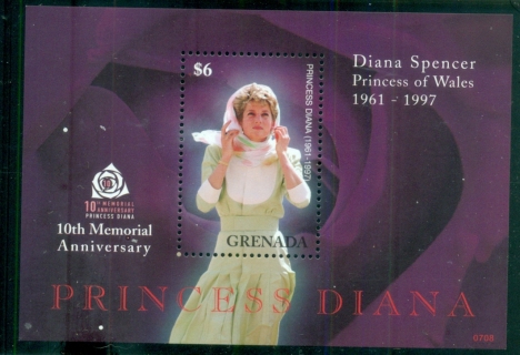 Grenada-2007 Princess Diana in Memoriam, 10th Anniv., A Decade Without Diana MS