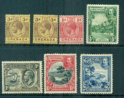 Grenada-1908-on-KGV-Asst-faults-FU-MLH-lot81208