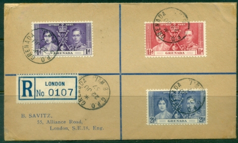 Grenada-1937-KGVI-Coronation-FDC