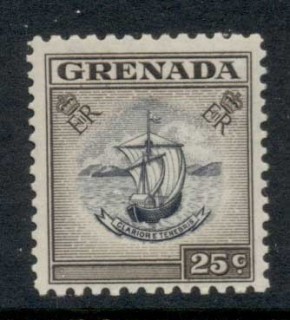 Grenada-1953-59-QEII-Arms-of-Colony-25c-MLH