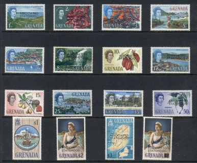 Grenada-1967-68-QEII-Pictorials-Opt-Assiciated-Statehood-MLH