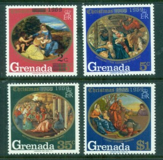 Grenada-1969-Xmas-Paintings-Opt-on-1968-MUH