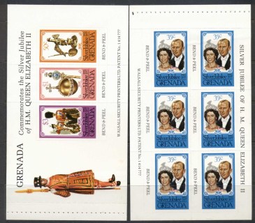 Grenada-1977-QEII-Silver-Jubilee-2xPS-booklet-panes-MUH