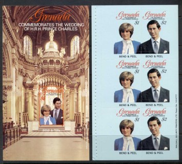 Grenada-1981-Royal-Wedding-Charles-Diana-2x-PS-booklet-panes-MUH