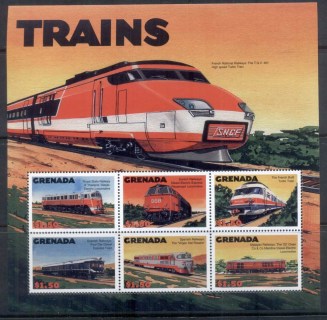 Grenada-2000-Trains-sheetlet-MUH