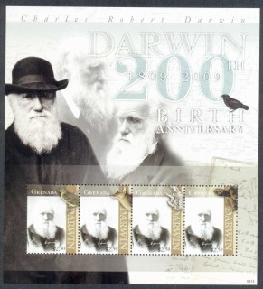 Grenada-2009-Charles-Darwin-200th-Birth-Anniv-MS-MUH