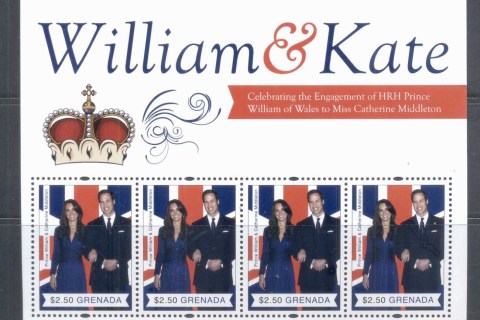Grenada-2011 Royal Engagement William & Kate #1105 $2.50 MS