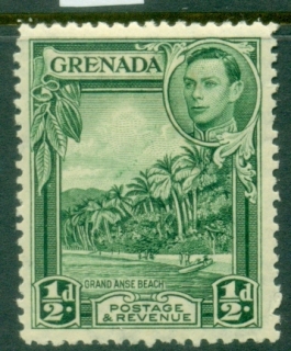 Grenada-1938-42-KGVI-Pictorial-½d-Grand-Anse-Beach-Perf-12½