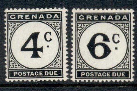 Grenada-1952-Postage-Dues-6d-crease-MLH