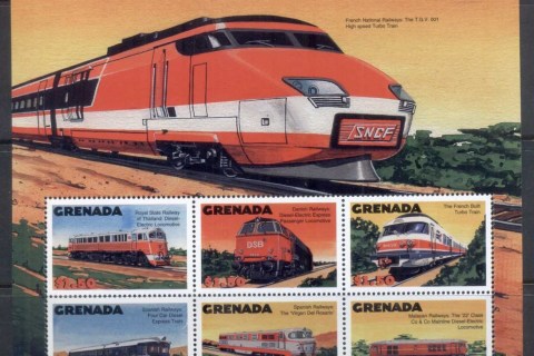 Grenada-2000-Trains-sheetlet-MUH