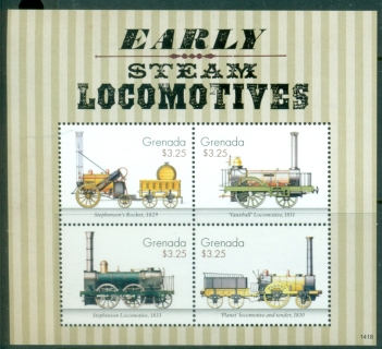 Grenada-2014-Trains-Early-Steam-Locomotives-MS-MUH_1