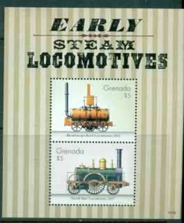 Grenada-2014-Trains-Early-Steam-Locomotives-MS-MUH_2