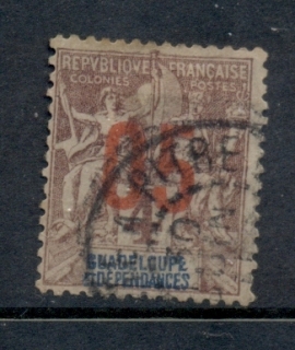 Guadeloupe-1912-Surcharge-5c-on-4c-FU