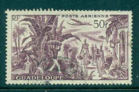 Guadeloupe-1947-50fr-Air-mail-FU-Lot49807 Guadeloupe-1947-50fr-Air-mail-FU-Lot49807