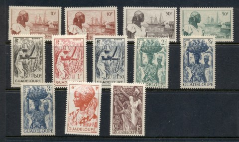 Guadeloupe-1947-Pictorials-Asst-MLH-FU