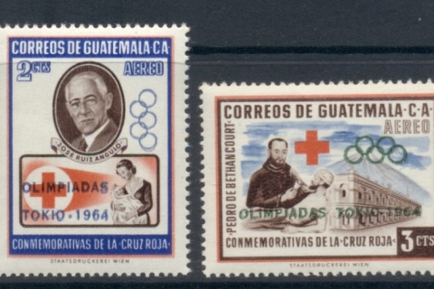 Guatemala-1964-red-Cross-Opt-Olimpiadas-Tokyo-MUH