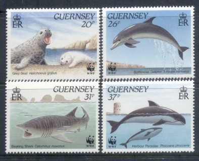 Guernsey-1990 WWF Guernsey Sea Life, Seal, Whale