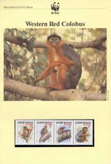 Guinea Bissau 1992 WWF Western Red Colobus Monkey