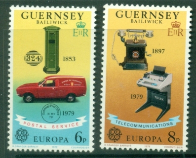 Guernsey-1979-EUROPA-Stamps-Post-Telecommunications-MUH