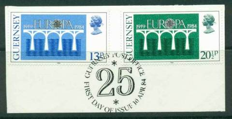 Guernsey-1984-Europa-on-piece-4-FU-Lot16470