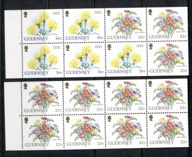 Guernsey-1992-96-Flowers-2x-booklet-panes-MUH