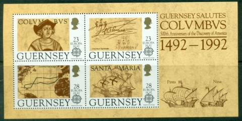 Guernsey-1992-EUROPA-Stamps-The-500th-Anniversary-of-the-Discovery-of-America-1492-1992-MS-MUH