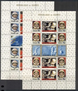 Guinee-1965-Achievements-in-Space-USA-USSR-sheetlets-MUH