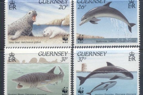 Guernsey-1990 WWF Guernsey Sea Life, Seal, Whale